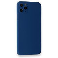 Newface iPhone 11 Pro Max Kılıf 360 Full Body Silikon Kapak - Mavi