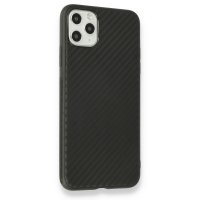 Newface iPhone 11 Pro Max Kılıf Carbonix Silikon - Siyah