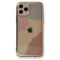 Newface iPhone 11 Pro Max Kılıf Çiçekli Silikon - Buz Mavi