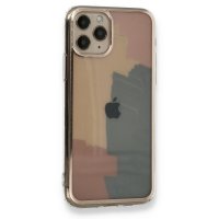 Newface iPhone 11 Pro Max Kılıf Çiçekli Silikon - Kırmızı