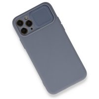 Newface iPhone 11 Pro Max Kılıf Color Lens Silikon - Gri