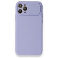 Newface iPhone 11 Pro Max Kılıf Color Lens Silikon - Mor
