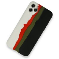 Newface iPhone 11 Pro Max Kılıf Ebruli Lansman Silikon - Beyaz-Siyah