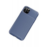 Newface iPhone 11 Pro Max Kılıf Focus Karbon Silikon - Lacivert