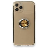 Newface iPhone 11 Pro Max Kılıf Gros Yüzüklü Silikon - Gold