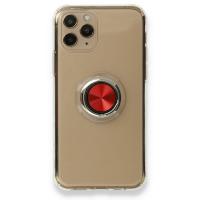 Newface iPhone 11 Pro Max Kılıf Gros Yüzüklü Silikon - Kırmızı