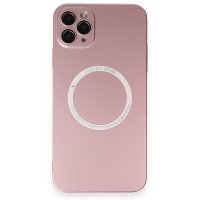 Newface iPhone 11 Pro Max Kılıf Jack Magneticsafe Lens Silikon - Rose Gold