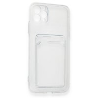 Newface iPhone 11 Pro Max Kılıf Kart Şeffaf Silikon - Şeffaf