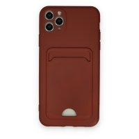 Newface iPhone 11 Pro Max Kılıf Kelvin Kartvizitli Silikon - Bordo