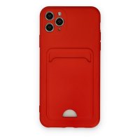 Newface iPhone 11 Pro Max Kılıf Kelvin Kartvizitli Silikon - Kırmızı