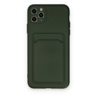 Newface iPhone 11 Pro Max Kılıf Kelvin Kartvizitli Silikon - Koyu Yeşil
