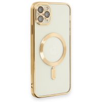 Newface iPhone 11 Pro Max Kılıf Kross Magneticsafe Kapak - Gold
