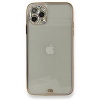 Newface iPhone 11 Pro Max Kılıf Liva Taşlı Silikon - Mor