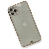 Newface iPhone 11 Pro Max Kılıf Liva Taşlı Silikon - Mor