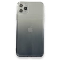 Newface iPhone 11 Pro Max Kılıf Lüx Çift Renkli Silikon - Siyah