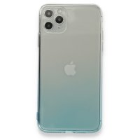 Newface iPhone 11 Pro Max Kılıf Lüx Çift Renkli Silikon - Turkuaz