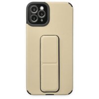 Newface iPhone 11 Pro Max Kılıf Mega Standlı Silikon - Gold