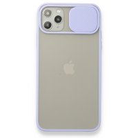Newface iPhone 11 Pro Max Kılıf Palm Buzlu Kamera Sürgülü Silikon - Lila