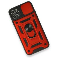 Newface iPhone 11 Pro Kılıf Pars Lens Yüzüklü Silikon - Kırmızı