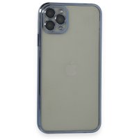 Newface iPhone 11 Pro Max Kılıf Razer Lensli Silikon - Açık Mavi