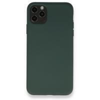 Newface iPhone 11 Pro Max Kılıf Nano içi Kadife  Silikon - Koyu Yeşil