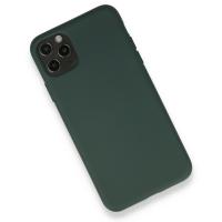 Newface iPhone 11 Pro Max Kılıf Nano içi Kadife Silikon - Koyu Yeşil