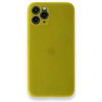Newface iPhone 11 Pro Max Kılıf PP Ultra İnce Kapak - Sarı
