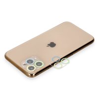 Newface iPhone 11 Pro Max Renkli Kamera Lens Koruma Cam - Yeşil-Sarı