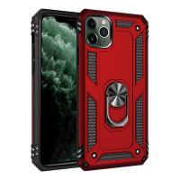 Newface iPhone 11 Pro Max Kılıf Sofya Yüzüklü Silikon Kapak - Kırmızı
