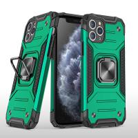 Newface iPhone 11 Pro Max Kılıf Zegna Yüzüklü Silikon Kapak - Koyu Yeşil