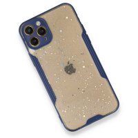 Newface iPhone 11 Pro Max Kılıf Platin Simli Silikon - Lacivert