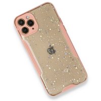 Newface iPhone 11 Pro Max Kılıf Platin Simli Silikon - Pembe