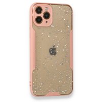 Newface iPhone 11 Pro Max Kılıf Platin Simli Silikon - Pembe