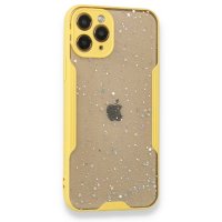 Newface iPhone 11 Pro Max Kılıf Platin Simli Silikon - Sarı