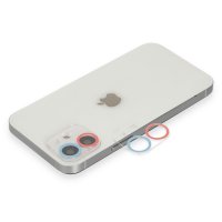 Newface iPhone 11 Renkli Kamera Lens Koruma Cam - Pembe-Mavi