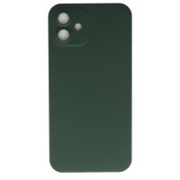 Newface iPhone 12 Kılıf 360 Mat Full Body Silikon Kapak - Koyu Yeşil