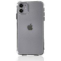 Newface iPhone 12 Kılıf 3D Vera Karbon Silikon - Şeffaf