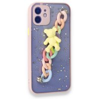 Newface iPhone 12 Kılıf Ayıcıklı Silikon - Pembe