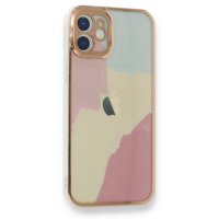 Newface iPhone 12 Kılıf Çiçekli Silikon - Buz Mavi