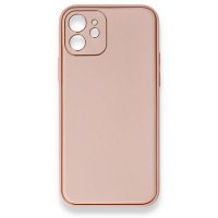 Newface iPhone 12 Kılıf Coco Deri Silikon Kapak - Pembe