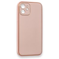 Newface iPhone 12 Kılıf Coco Deri Silikon Kapak - Pembe