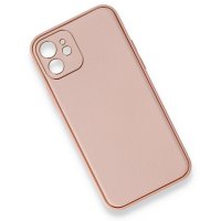 Newface iPhone 12 Kılıf Coco Deri Silikon Kapak - Pembe