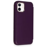 Newface iPhone 12 Kılıf Dolpin Kapaklı - Derin Mor