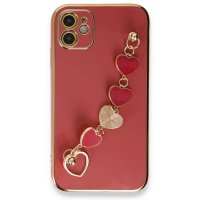 Newface iPhone 12 Kılıf Esila Silikon - Kırmızı