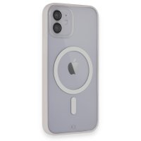 Newface iPhone 12 Kılıf Grand Magneticsafe Kapak - Beyaz