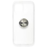 Newface iPhone 12 Kılıf Gros Yüzüklü Silikon - Gümüş