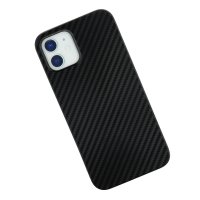 Newface iPhone 12 Kılıf Karbon PP Silikon - Siyah