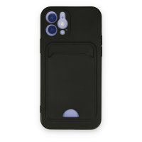 Newface iPhone 12 Kılıf Kelvin Kartvizitli Silikon - Siyah