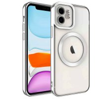 Newface iPhone 12 Kılıf Kross Magneticsafe Kapak - Gümüş