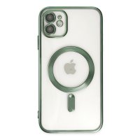 Newface iPhone 12 Kılıf Kross Magneticsafe Kapak - Koyu Yeşil
